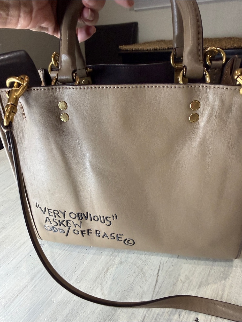 Coach X Rouge 25 Jean Michael Basquat Leather Satchel with Multicolor Rexy Dino - Picture 6 of 16